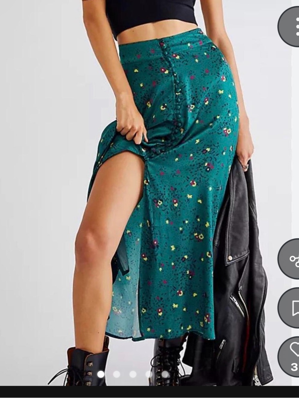 Free People Silk Floral Skirt - Picture 1 of 5